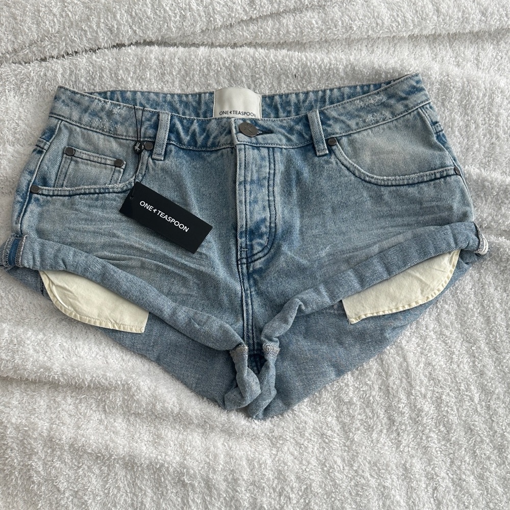 One Teaspoon Light Blue Jean Shorts